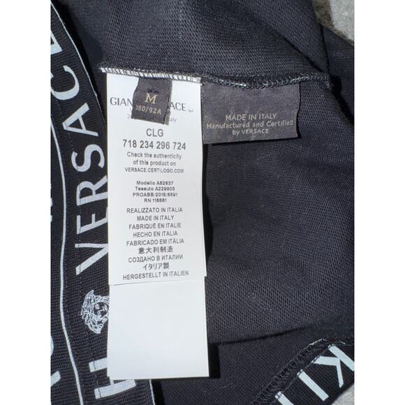 KITH x Versace Black White Monogram Logo Cotton Short Sleeve T-Shirt Medium M - Picture 9 of 10